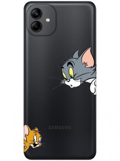 Samsung A04 Tom And Jerry Şeffaf Telefon Kılıfı