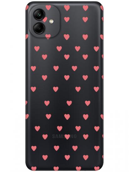 Samsung A04 Minik Kalpler Şeffaf Telefon Kılıfı