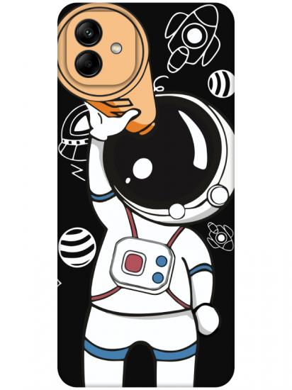 Samsung A04 Astronot Siyah Telefon Kılıfı