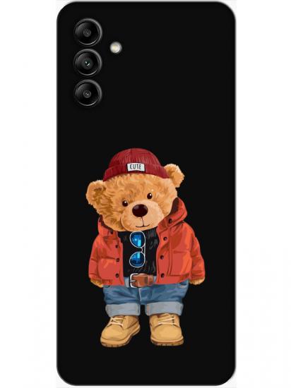 Samsung A04s Teddy Bear Siyah Telefon Kılıfı