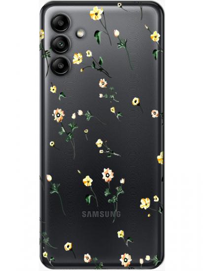 Samsung A04s Çiçekli Şeffaf Telefon Kılıfı