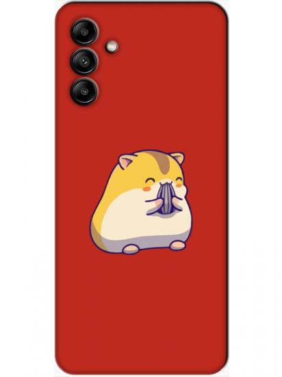 Samsung A04s Sevimli Hamster Kırmızı Telefon Kılıfı