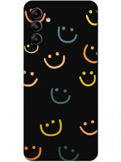 Samsung A04s Emoji Gülen Yüz Siyah Telefon Kılıfı