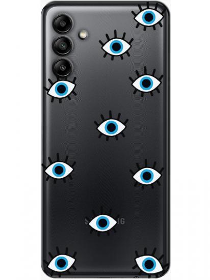 Samsung A04s Nazar Gözler Şeffaf Telefon Kılıfı