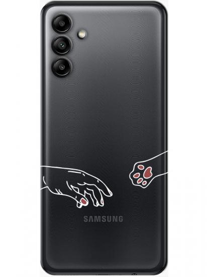 Samsung A04s Hand And Paw Şeffaf Telefon Kılıfı