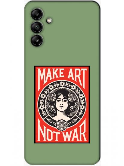 Samsung A04s Make Art Not War Yeşil Telefon Kılıfı