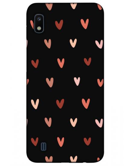 Samsung A10 Kalp Desen Siyah Telefon Kılıfı