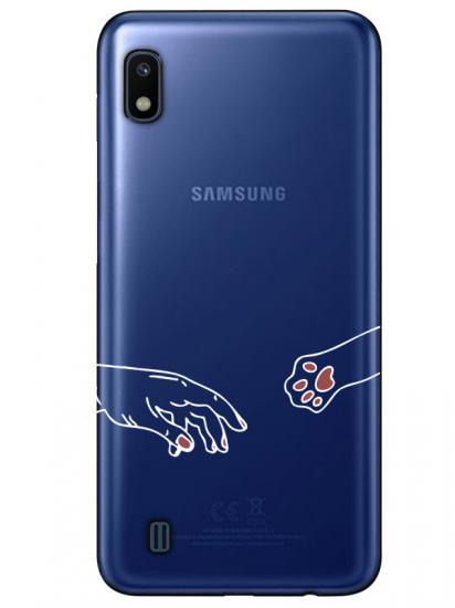 Samsung A10 Hand And Paw Şeffaf Telefon Kılıfı