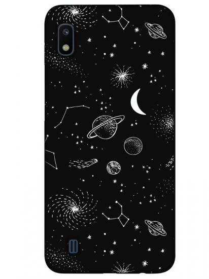 Samsung A10 Gezegenler Siyah Telefon Kılıfı