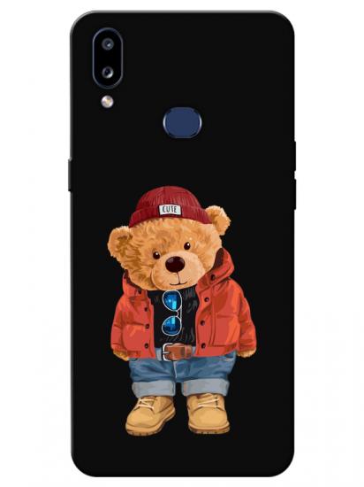 Samsung A10s Teddy Bear Siyah Telefon Kılıfı