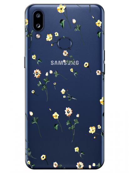 Samsung A10s Çiçekli Şeffaf Telefon Kılıfı