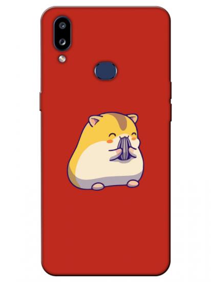 Samsung A10s Sevimli Hamster Kırmızı Telefon Kılıfı