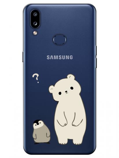Samsung A10s Penguen Ve Ayıcık Şeffaf Telefon Kılıfı