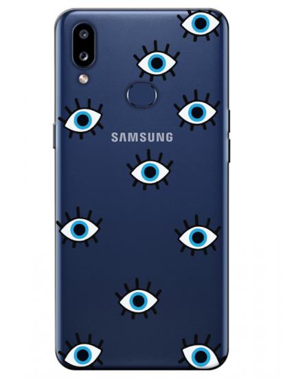 Samsung A10s Nazar Gözler Şeffaf Telefon Kılıfı