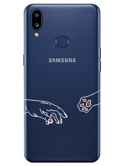 Samsung A10s Hand And Paw Şeffaf Telefon Kılıfı