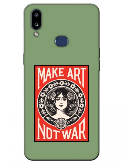 Samsung A10s Make Art Not War Yeşil Telefon Kılıfı