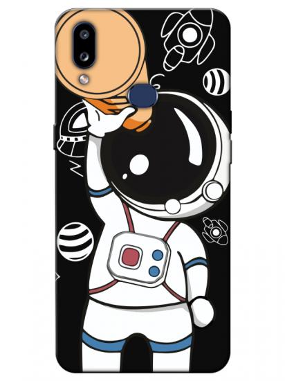 Samsung A10s Astronot Siyah Telefon Kılıfı