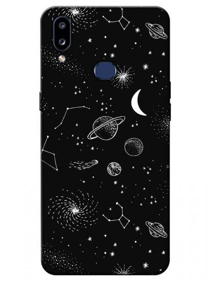 Samsung A10s Gezegenler Siyah Telefon Kılıfı