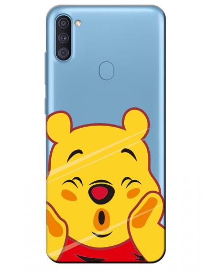 Samsung A11 Winnie The Pooh Şeffaf Telefon Kılıfı