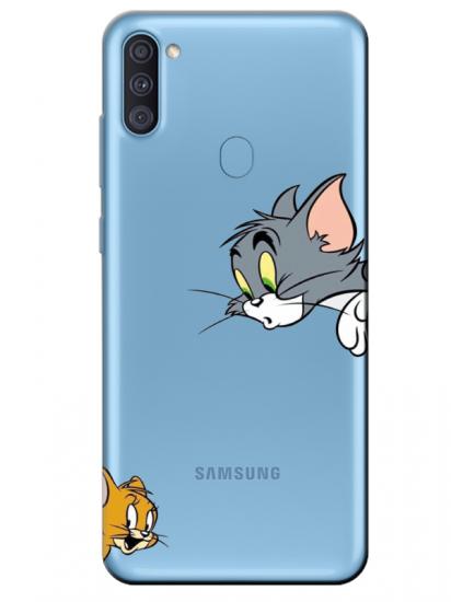 Samsung A11 Tom And Jerry Şeffaf Telefon Kılıfı