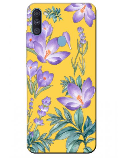 Samsung A11 Kış Çiçeği Sarı Telefon Kılıfı
