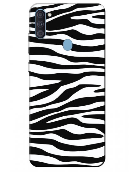 Samsung A11 Zebra Desen Siyah Telefon Kılıfı