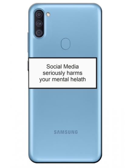 Samsung A11 Social Media Şeffaf Telefon Kılıfı