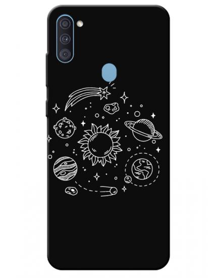 Samsung A11 Gezegen Siyah Telefon Kılıfı