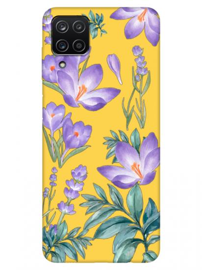 Samsung A12 Kış Çiçeği Sarı Telefon Kılıfı