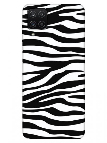 Samsung A12 Zebra Desen Siyah Telefon Kılıfı