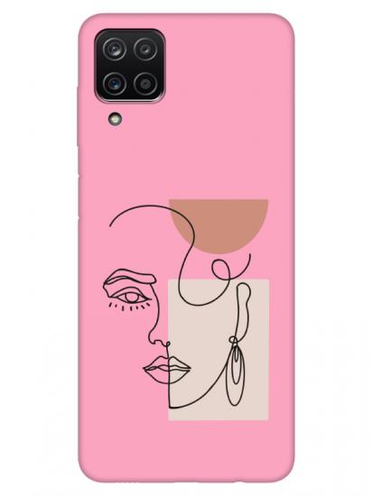 Samsung A12 Women Art Pembe Telefon Kılıfı