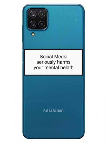 Samsung A12 Social Media Şeffaf Telefon Kılıfı