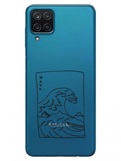 Samsung A12 Kanagawa Wave Şeffaf Telefon Kılıfı