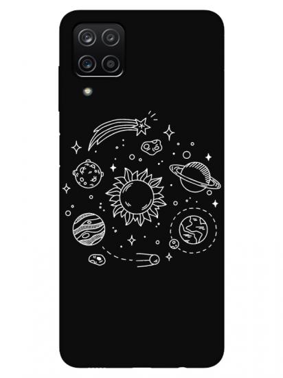 Samsung A12 Gezegen Siyah Telefon Kılıfı