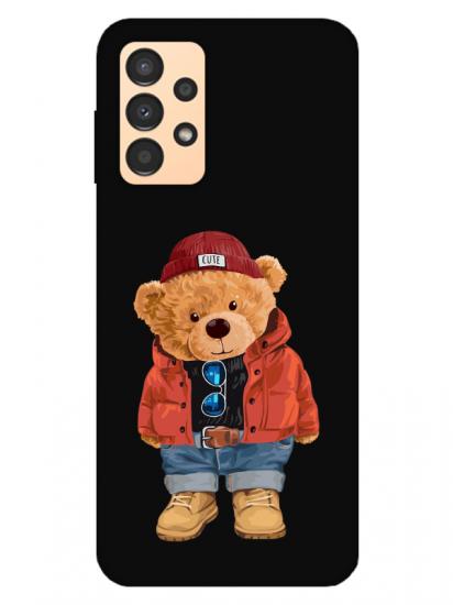 Samsung A13 Teddy Bear Siyah Telefon Kılıfı