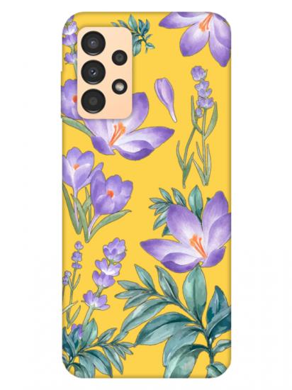 Samsung A13 Kış Çiçeği Sarı Telefon Kılıfı