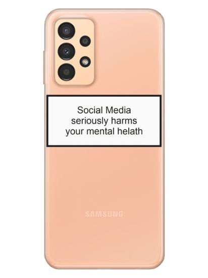 Samsung A13 Social Media Şeffaf Telefon Kılıfı