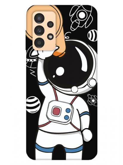 Samsung A13 Astronot Siyah Telefon Kılıfı