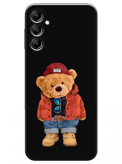 Samsung A14 Teddy Bear Siyah Telefon Kılıfı