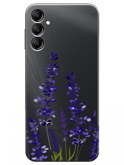 Samsung A24 Lavanta Desenli Şeffaf Telefon Kılıfı