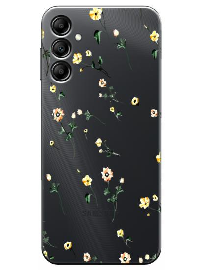 Samsung A24 Çiçekli Şeffaf Telefon Kılıfı
