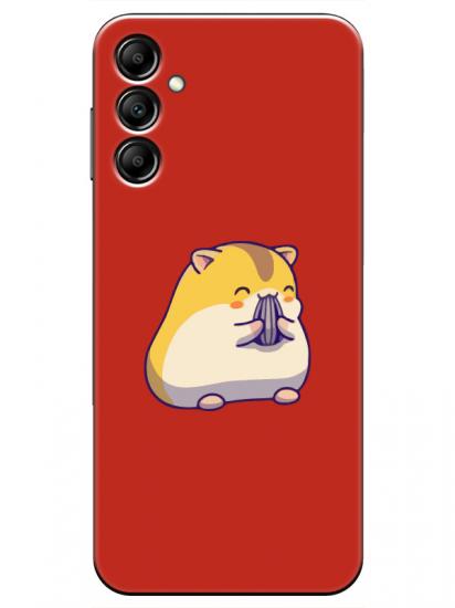Samsung A14 Sevimli Hamster Kırmızı Telefon Kılıfı