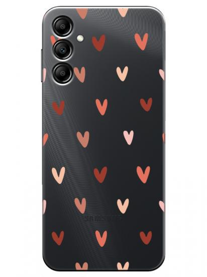 Samsung A24 Kalp Desen Şeffaf Telefon Kılıfı