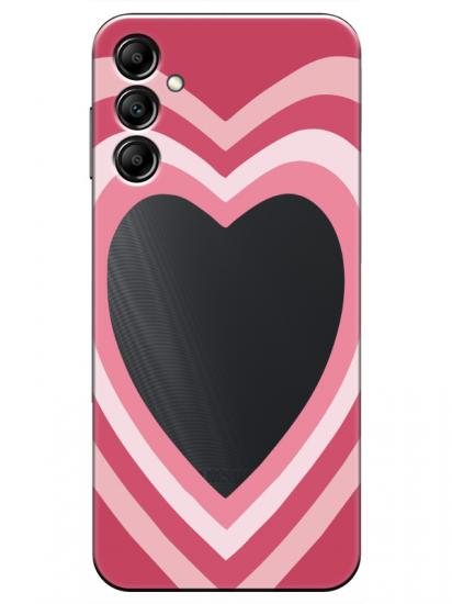 Samsung A14 Estetik Kalp Şeffaf Telefon Kılıfı