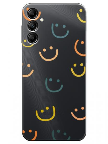 Samsung A24 Emoji Gülen Yüz Şeffaf Telefon Kılıfı