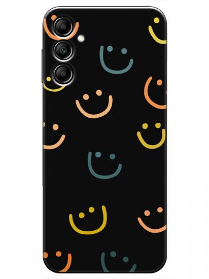 Samsung A14 Emoji Gülen Yüz Siyah Telefon Kılıfı
