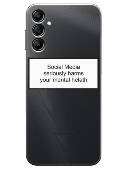 Samsung A14 Social Media Şeffaf Telefon Kılıfı