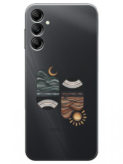 Samsung A24 Sunset Wave Şeffaf Telefon Kılıfı