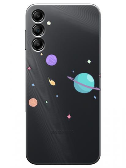 Samsung A24 Gezegen Tasarım Şeffaf Telefon Kılıfı