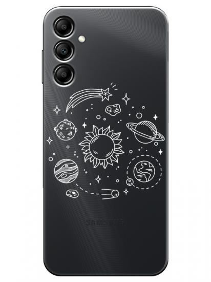 Samsung A24 Gezegen Şeffaf Telefon Kılıfı